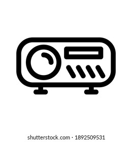 Icono del proyector o logotipo símbolo de signo aislado ilustración vectorial - iconos vectoriales de estilo negro de alta calidad

