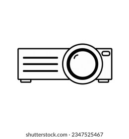 Icono del proyector. Ilustración vectorial del proyector multimedia. Concepto de negocios de conferencias.