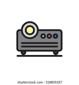 Projector icon for multimedia presentation sessions  in modern and cartoon style. Vector