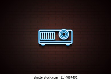 projector icon in neon style. One of Appliances collection icon can be used for UI/UX