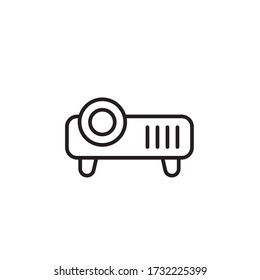 projector icon outline design vector illustration. isolated on white background