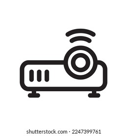 Projector Icon with Outline Style