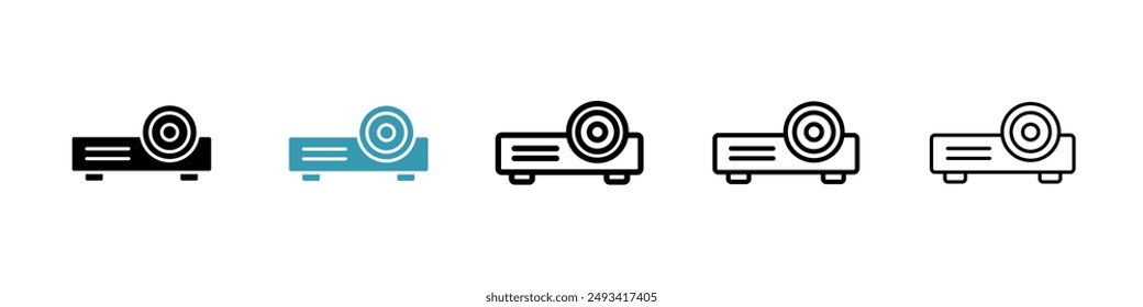 Projector icon pack. line style EPS 10