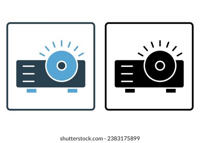 projector icon. icon related to device, computer technology. solid icon style. simple vector design editable