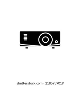 Icono del proyector. Icono relacionado con la tecnología electrónica. Estilo de icono de glifo, sólido. Diseño sencillo editable