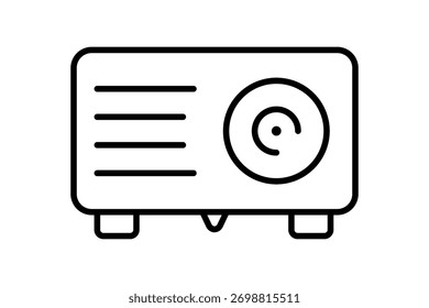 Ícone do projetor. Ícone relacionado à Apresentação. Estilo do ícone de linha. Design simples de vetor editável