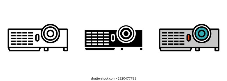 Projector Icon, an icon representing a projector, symbolizing presentations, cinema, movie screenings, visual display, and multimedia.