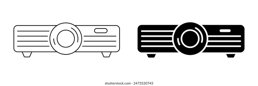 conjunto de iconos de proyector aislado sobre fondo blanco