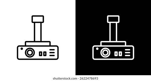 Ícone do projetor forma gráfico simples clipart símbolo. linha fina contorno arte