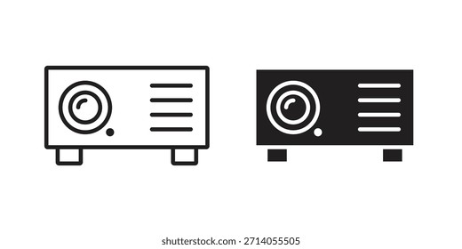 Projector icon silhouette vector designs. Editable Strokes