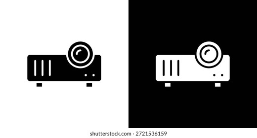 Projetor ícone silhueta vetor plana ilustração design pack.