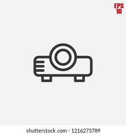Projector icon, simple thin line icon, linear pictogram