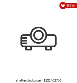 Projector icon, simple thin line icon, linear pictogram