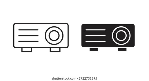 Symbol des Projektors. Vektor-EPS 10. Zeile und Glyphensymbol