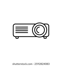 Projector Icon – Thin Line Design for Presentations, Visual Media, and Projector Systems