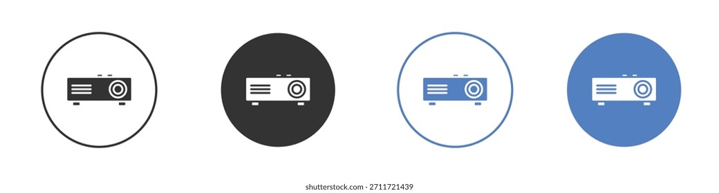 Icono de proyector Diseño de línea delgada. Gráfico de Vector. EPS 10