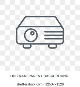 Projector icon. Trendy flat vector Projector icon on transparent background from Electronic devices collection. High quality filled Projector symbol use for web and mobile