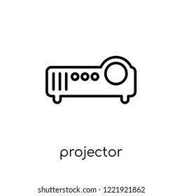 projector icon. Trendy modern flat linear vector projector icon on white background from thin line Electronic devices collection, outline vector illustration