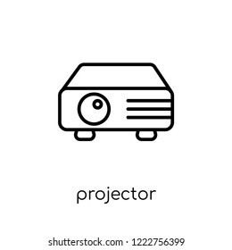 Projector icon. Trendy modern flat linear vector Projector icon on white background from thin line Electronic devices collection, editable outline stroke vector illustration