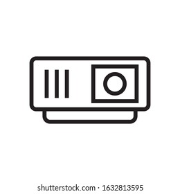 Projector icon in trendy outline style design. Vector graphic illustration. Suitable for website design, logo, app, and ui. Editable vector stroke. EPS 10.