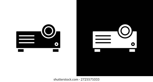 Icono del proyector en estilo lineal delgado de trazo de moda.