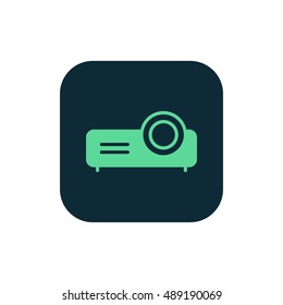 Projector icon vector, clip art. Also useful as logo, square app icon, web element, symbol, graphic image, silhouette and illustration. Compatible with ai, cdr, jpg, png, svg, pdf, ico and eps.