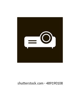 Projector icon vector, clip art. Also useful as logo, square app icon, web element, symbol, graphic image, silhouette and illustration. Compatible with ai, cdr, jpg, png, svg, pdf, ico and eps. svg