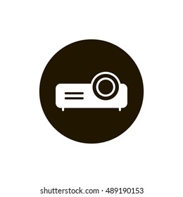 Projector icon vector, clip art. Also useful as logo, circle app icon, web element, symbol, graphic image, silhouette and illustration. Compatible with ai, cdr, jpg, png, svg, pdf, ico and eps. svg