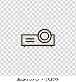 Projector icon vector, clip art. Also useful as logo, web element, symbol, graphic image, transparent silhouette and illustration. Compatible with ai, cdr, jpg, png, svg, pdf, ico and eps formats.