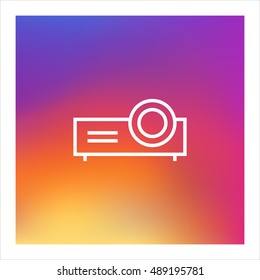 Projector icon vector, clip art. Also useful as logo, web element, symbol, graphic image, silhouette and illustration. Compatible with ai, cdr, jpg, png, svg, pdf, ico and eps formats.