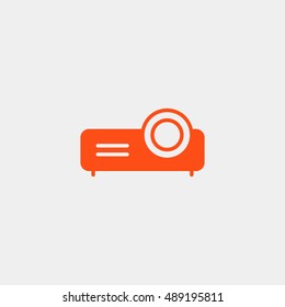 Projector icon vector, clip art. Also useful as logo, web element, symbol, graphic image, silhouette and illustration. Compatible with ai, cdr, jpg, png, svg, pdf, ico and eps formats.