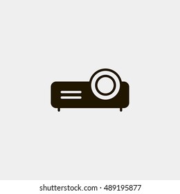 Projector icon vector, clip art. Also useful as logo, web element, symbol, graphic image, silhouette and illustration. Compatible with ai, cdr, jpg, png, svg, pdf, ico and eps formats.