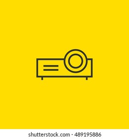 Projector icon vector, clip art. Also useful as logo, web element, symbol, graphic image, silhouette and illustration. Compatible with ai, cdr, jpg, png, svg, pdf, ico and eps formats.