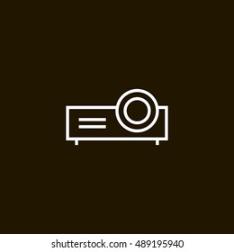 Projector icon vector, clip art. Also useful as logo, web element, symbol, graphic image, silhouette and illustration. Compatible with ai, cdr, jpg, png, svg, pdf, ico and eps formats.