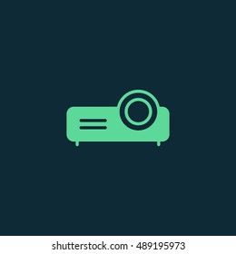 Projector icon vector, clip art. Also useful as logo, web element, symbol, graphic image, silhouette and illustration. Compatible with ai, cdr, jpg, png, svg, pdf, ico and eps formats.
