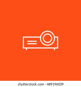 Projector icon vector, clip art. Also useful as logo, web element, symbol, graphic image, silhouette and illustration. Compatible with ai, cdr, jpg, png, svg, pdf, ico and eps formats.