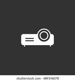 Projector icon vector, clip art. Also useful as logo, web element, symbol, graphic image, silhouette and illustration. Compatible with ai, cdr, jpg, png, svg, pdf, ico and eps formats.