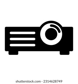 projector icon vector designed in detailed solid glyph style (64px artboard)