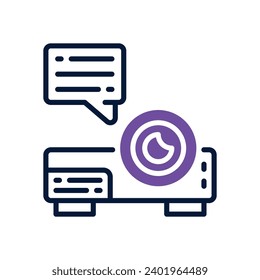 Projektorsymbol. Vektorsymbol mit zwei Tönen für Ihre Website, Ihr Handy, Ihre Präsentation und Ihr Logo-Design.