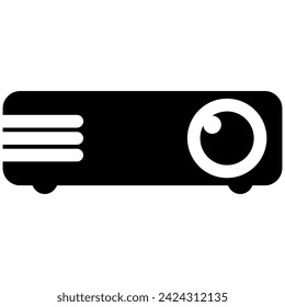 Projector Icon vector illustration on isolated white background. Presentation, movie, film, media projector simple icon, symbol, pictogram design.