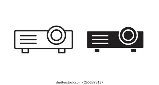 Icono de proyector Ilustración vectorial sobre un fondo transparente.