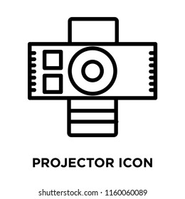 Projector icon vector isolated on white background, Projector transparent sign , line and outline elements in linear style