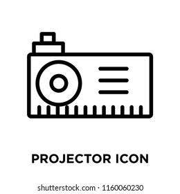 Projector icon vector isolated on white background, Projector transparent sign , line and outline elements in linear style