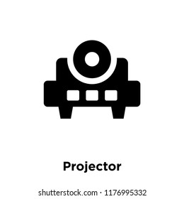 Projector icon vector isolated on white background, logo concept of Projector sign on transparent background, filled black symbol