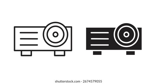 Icono de proyector Vector, signo y símbolo para Elementos de diseño, Sitio web o App.