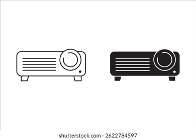 Projector icon. Projector for video, cinema and presentation. Isolated vector sign. on white background