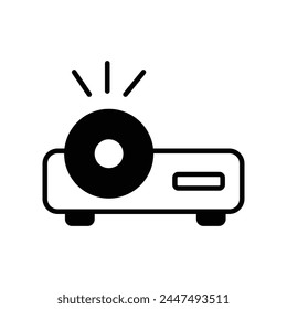 projector icon with white background vector stock illustration