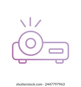 projector icon with white background vector stock illustration