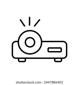 projector icon with white background vector stock illustration