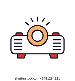 projector icon with white background vector stock illustration